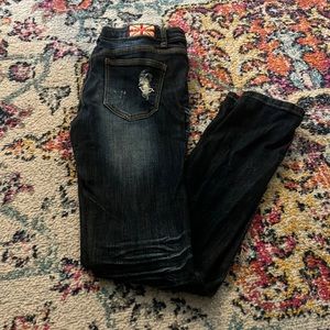 Dark blue ripped jeans, size 31